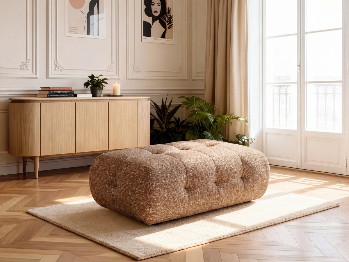 Pouf grand LAURA chiné orange — vue 4