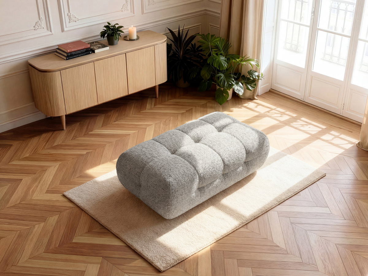 Pouf grand LAURA chiné taupe — vue 5