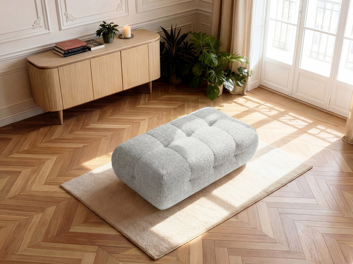 Pouf grand LAURA chiné gris clair — vue 5