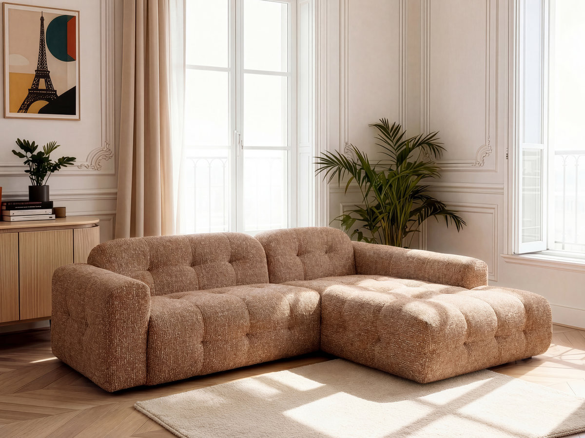 Canapé d'angle LAURA chiné orange — vue 4