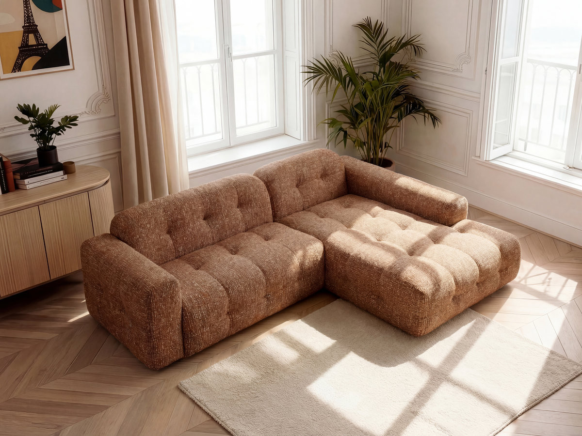 Canapé d'angle LAURA chiné orange — vue 5