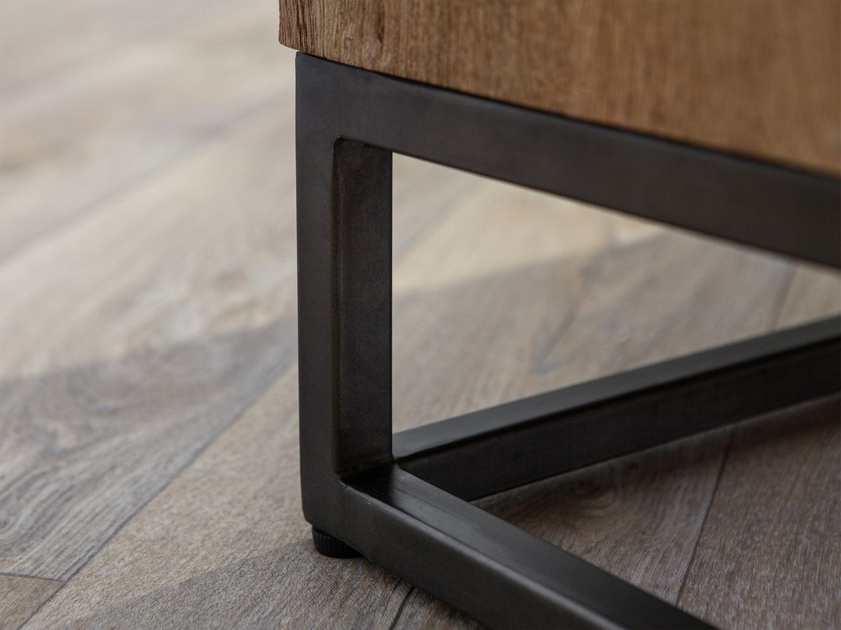 Ensemble BERGERAC avec meuble TV 200 cm + table basse en bois massif de manguier