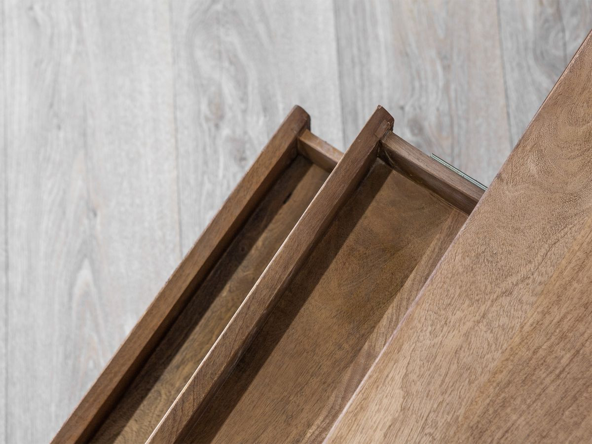 Ensemble BERGERAC avec meuble TV 200 cm + table basse en bois massif de manguier