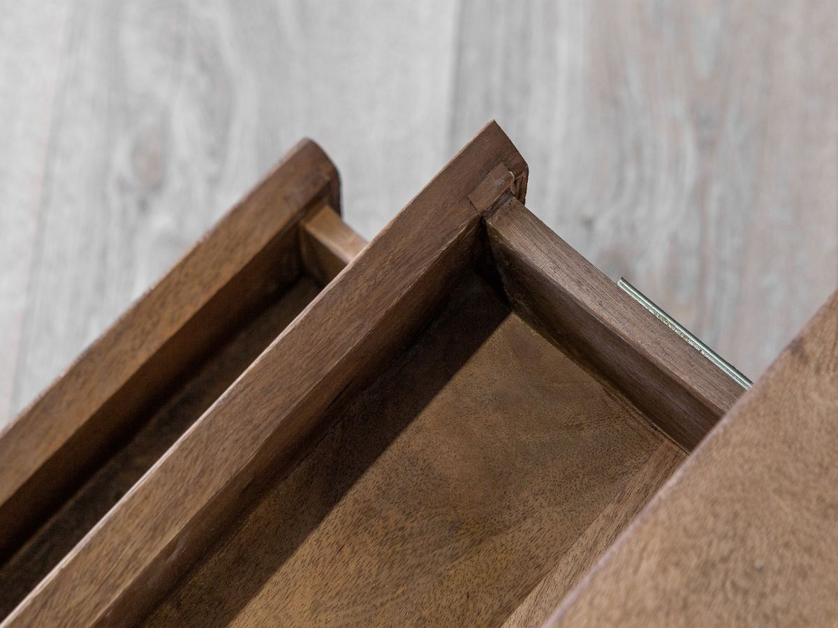 Ensemble BERGERAC avec meuble TV 200 cm + table basse en bois massif de manguier