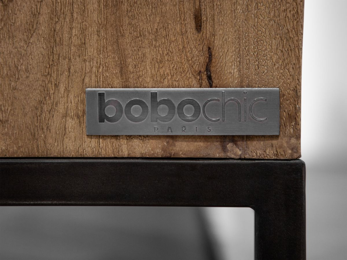 Ensemble BERGERAC avec meuble TV 200 cm + table basse en bois massif de manguier