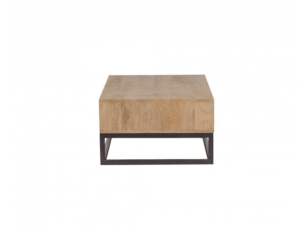 Ensemble BERGERAC avec meuble TV 200 cm + table basse en bois massif de manguier