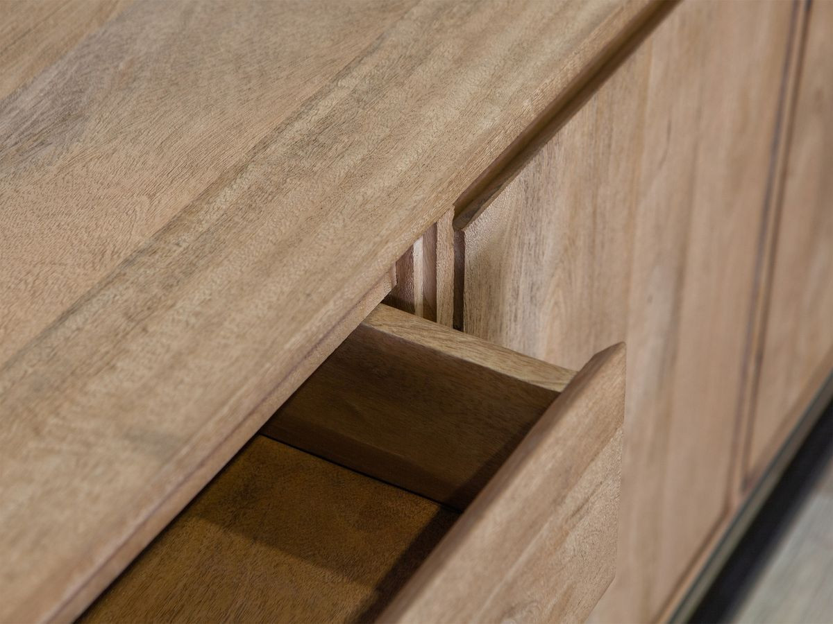 BERGERAC set met dressoir van 190 cm + salontafel van massief mangohout