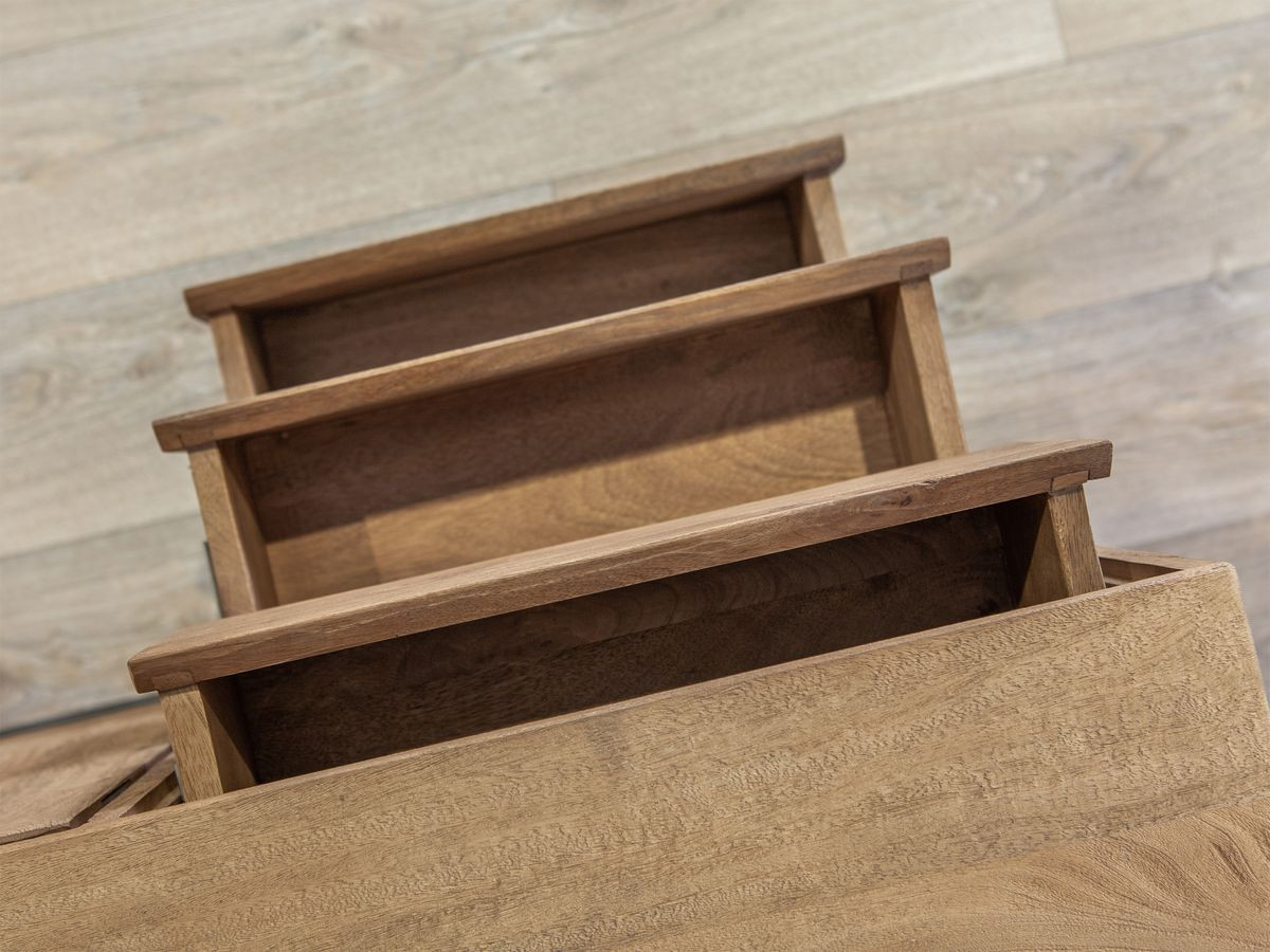 BERGERAC set met dressoir van 190 cm + salontafel van massief mangohout