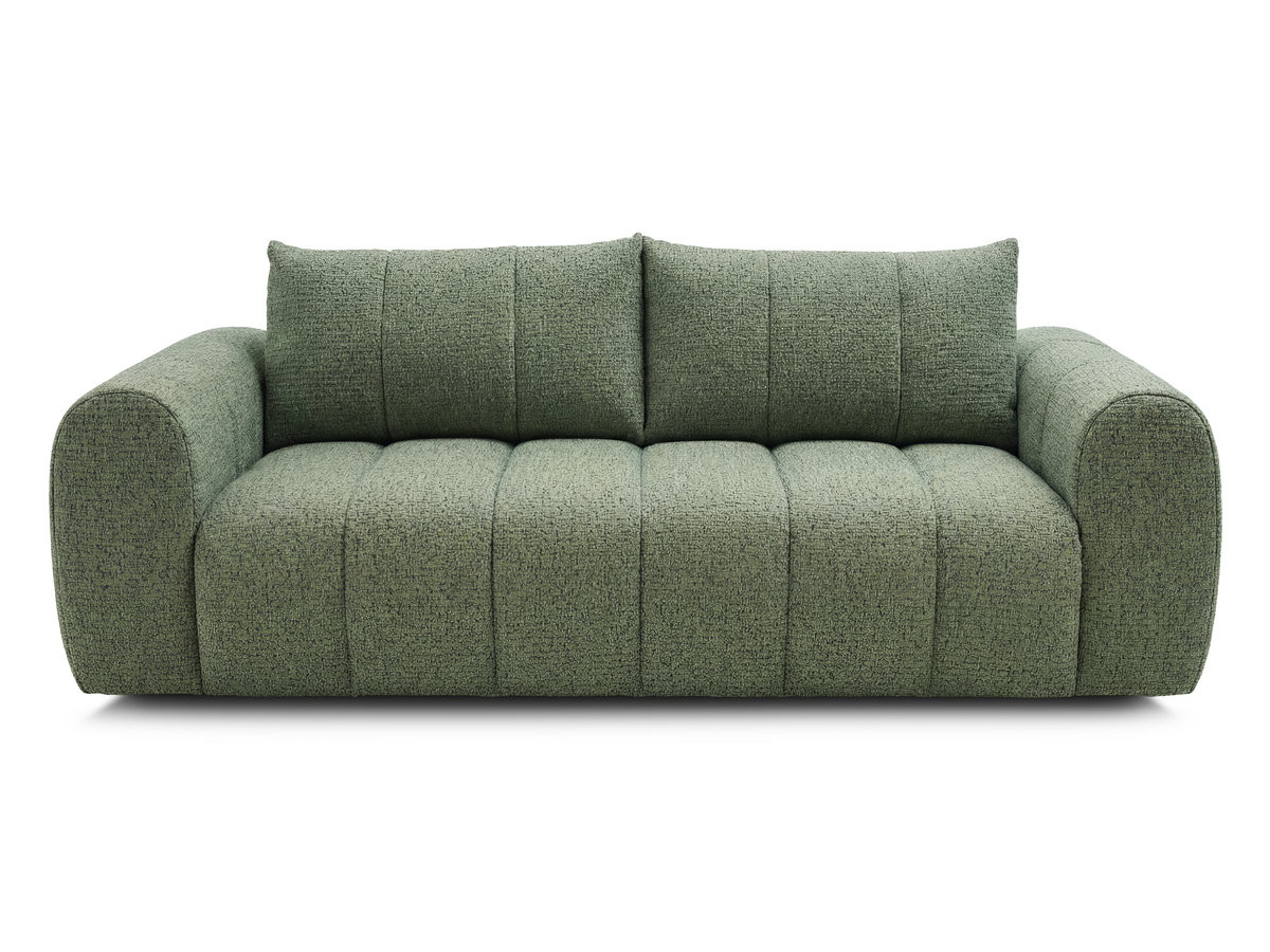 NESTY 3-zits vaste rechte bank in gemêleerde stof