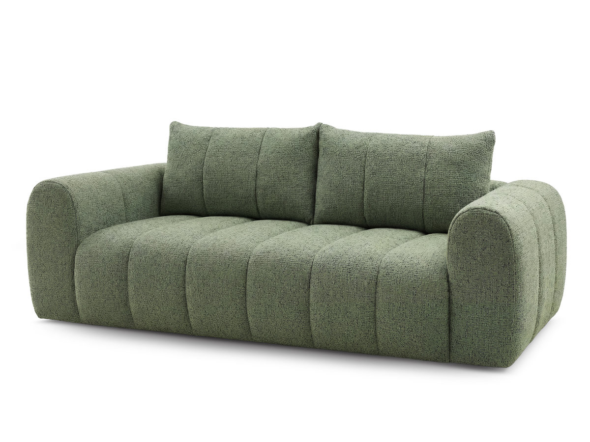 NESTY 3-zits vaste rechte bank in gemêleerde stof