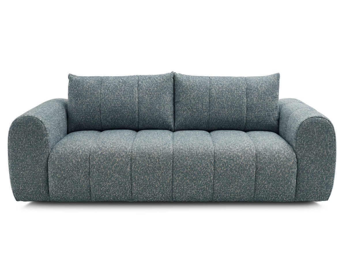 canapé droit fixe 3 places nesty tissu chiné de couleur bleu