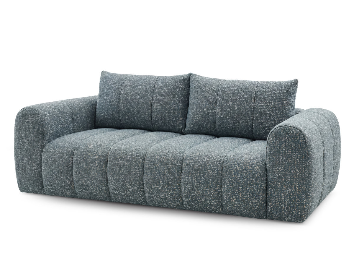 NESTY 3-zits vaste rechte bank in gemêleerde stof