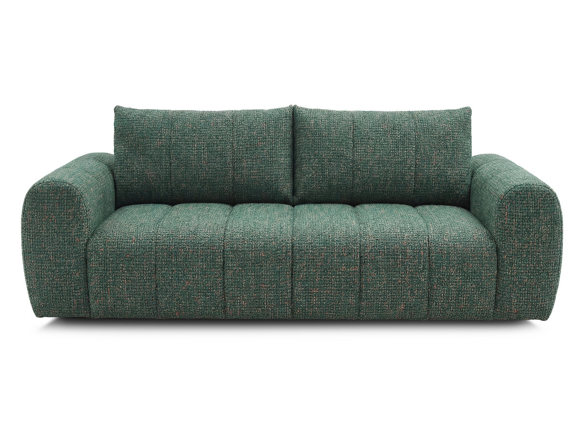 canapé droit fixe 3 places nesty tissu chiné de couleur vert foncé