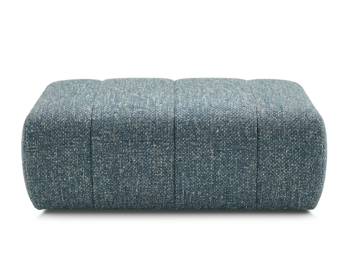 nesty poef in gemêleerde stof gekleurd blauw