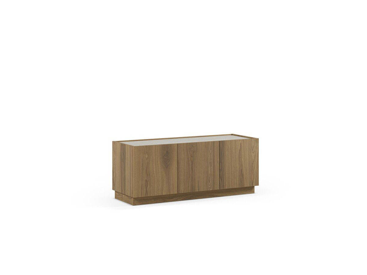 Ensemble MARION avec buffet 140 cm + meuble TV 120 cm effet chêne et travertin