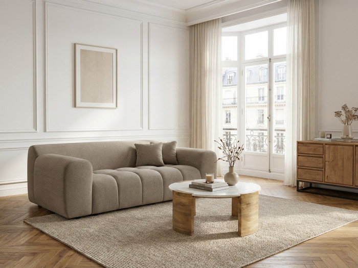 Canapé droit fixe 3 places MELISSE tissu chiné