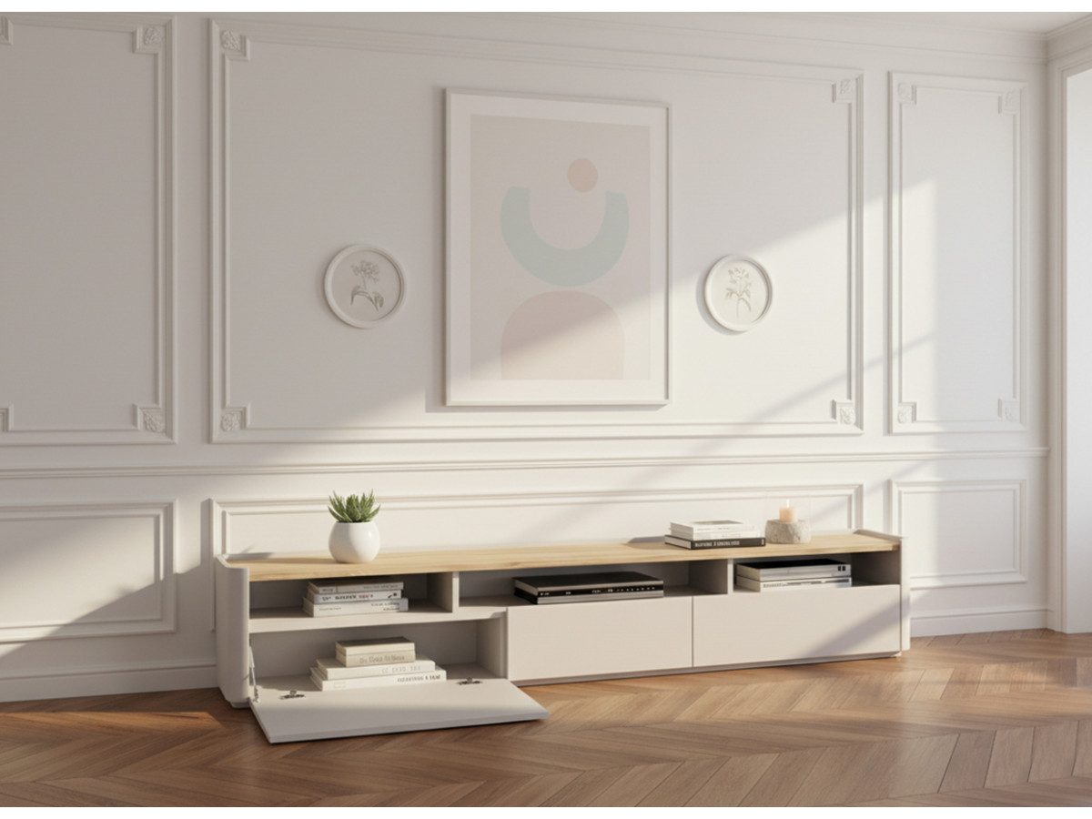 Ensemble ANYRA avec buffet 200 cm + meuble TV 200 cm + table basse avec tiroirs