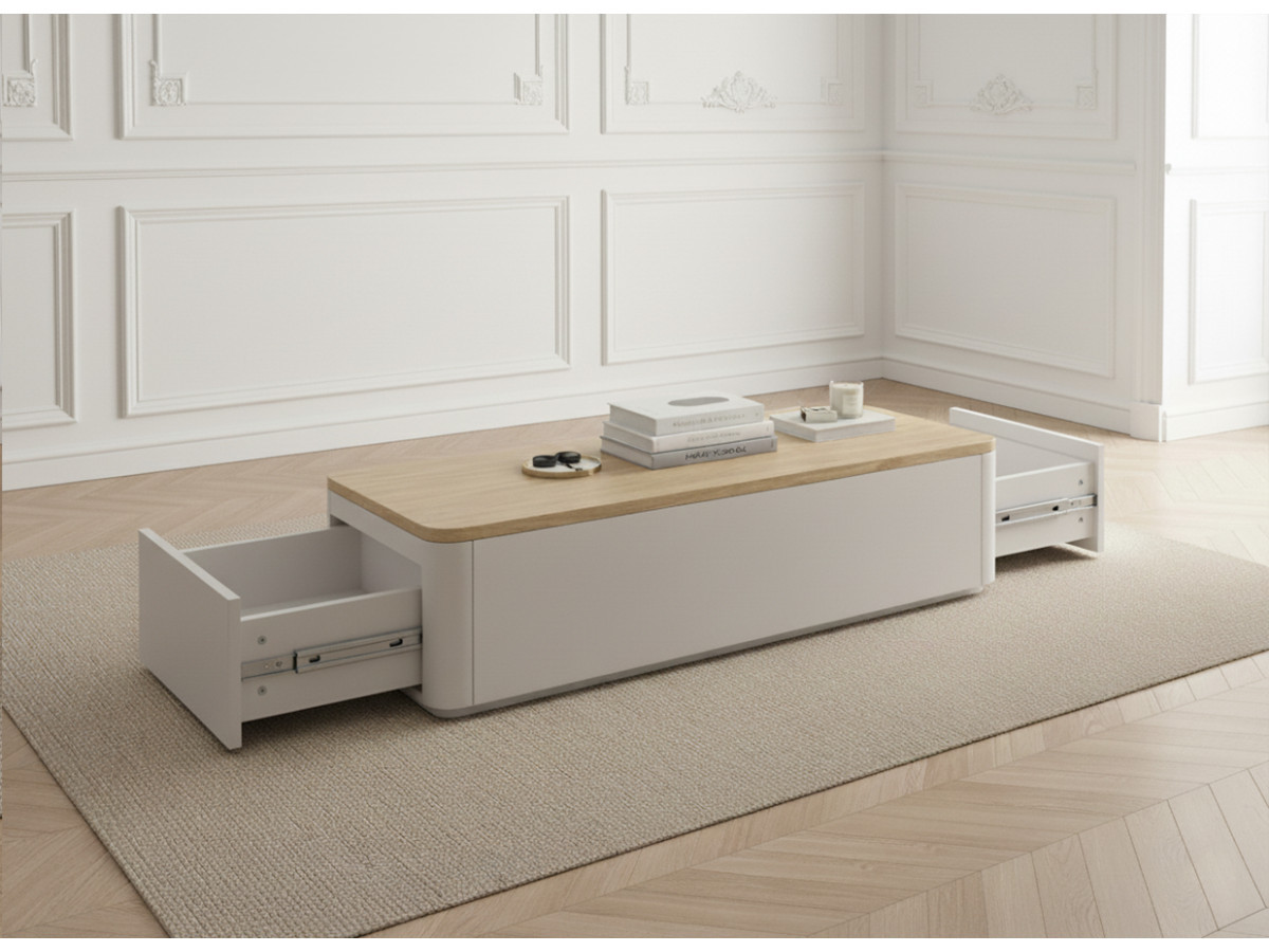 Ensemble ANYRA avec buffet 200 cm + meuble TV 200 cm + table basse avec tiroirs