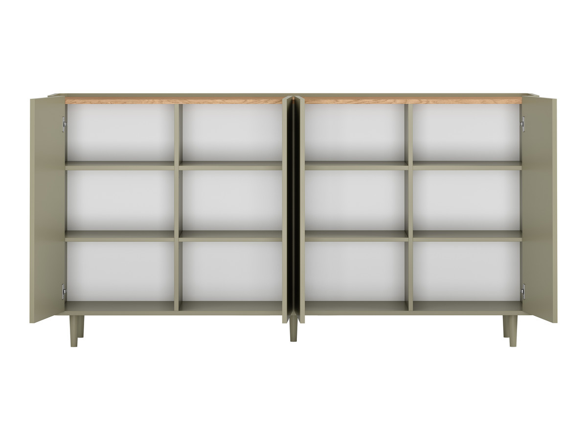 Ensemble ANYRA avec buffet 200 cm + meuble TV 200 cm + table basse avec tiroirs pieds en bois massif