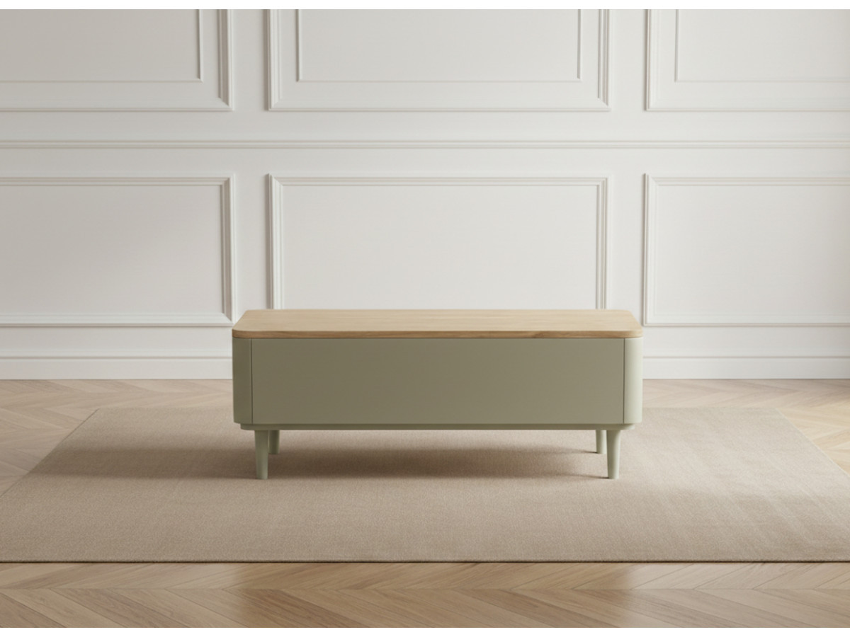 Ensemble ANYRA avec buffet 200 cm + meuble TV 200 cm + table basse avec tiroirs pieds en bois massif