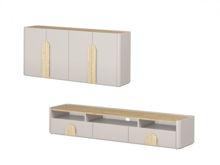 Ensemble ENYRA avec buffet 200 cm + meuble TV 2 tiroirs 200 cm