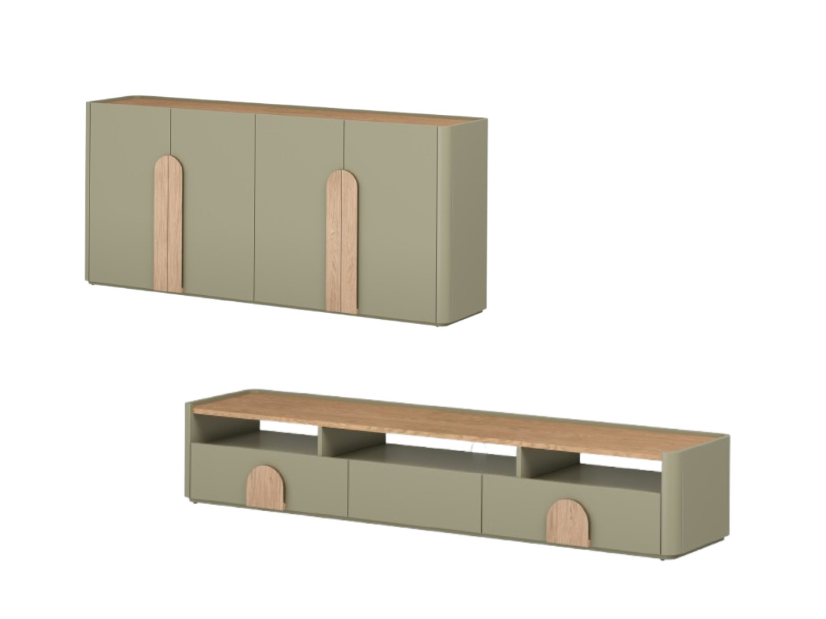 Ensemble ENYRA avec buffet 200 cm + meuble TV 2 tiroirs 200 cm