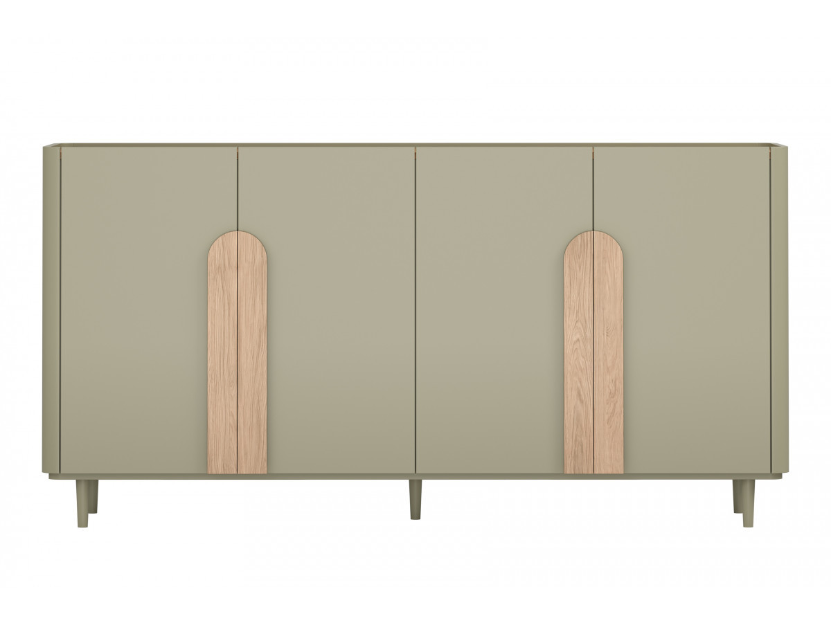 ENYRA set met dressoir van 200 cm + tv-meubel van 200 cm met 2 lades en massief houten poten