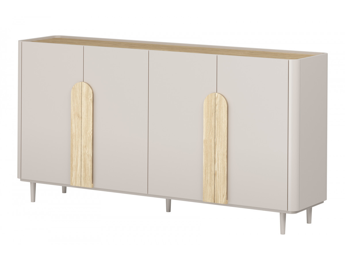 Ensemble ENYRA avec buffet 200 cm + meuble TV 2 tiroirs 200 cm pieds en bois massif