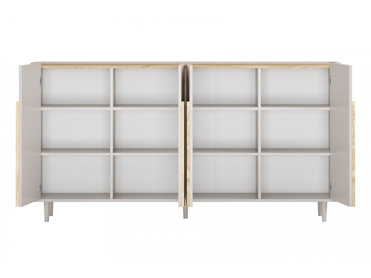 Ensemble ENYRA avec buffet 200 cm + meuble TV 2 tiroirs 200 cm pieds en bois massif