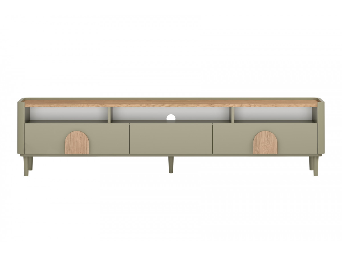 ENYRA set met dressoir van 200 cm + tv-meubel van 200 cm met 2 lades en massief houten poten