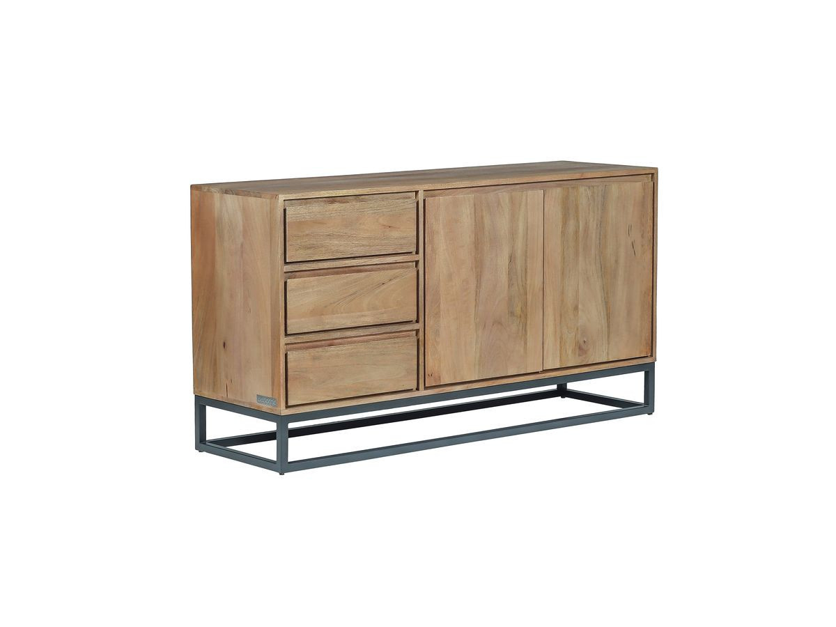 Ensemble BERGERAC avec buffet 150 cm + meuble TV 140 cm + table basse bois massif de manguier