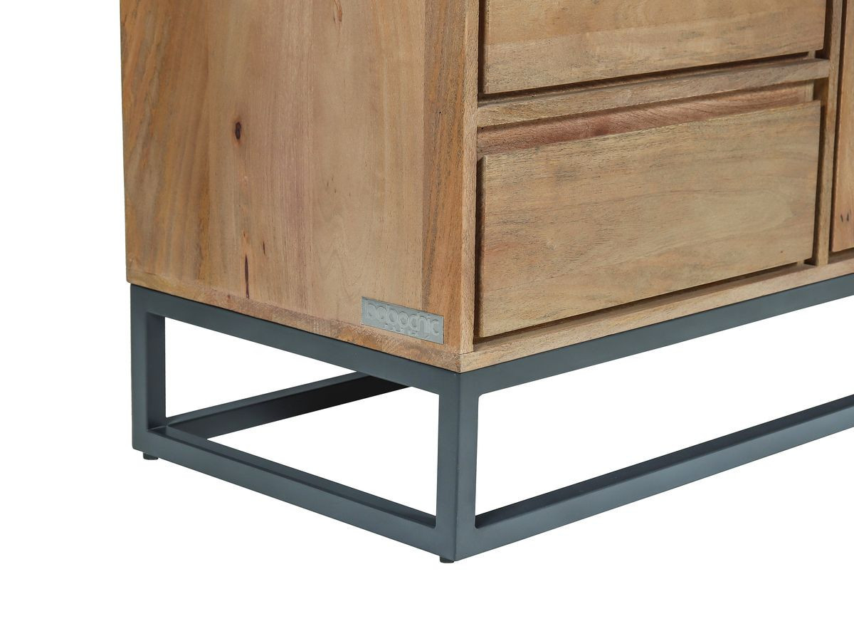 Ensemble BERGERAC avec buffet 150 cm + meuble TV 140 cm + table basse bois massif de manguier