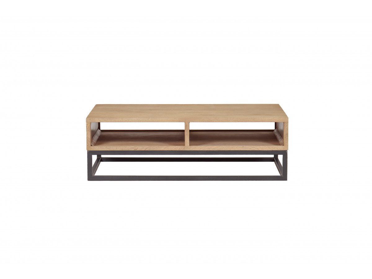 Ensemble BERGERAC avec buffet 190 cm + meuble TV 200 cm + table basse bois massif de manguier
