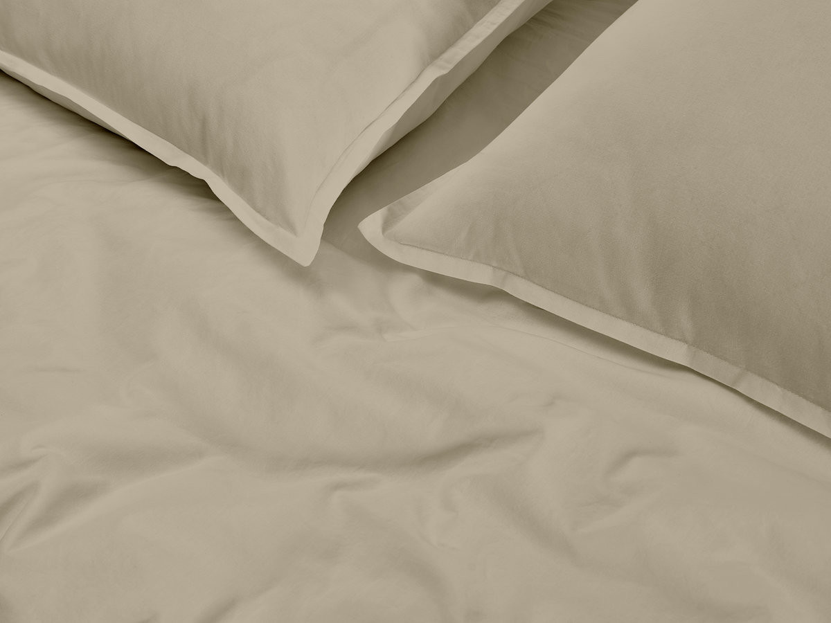 Parure en satin lavé NEMESIS beige 220x240 + 2x65x65 + — vue 6