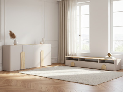 Ensemble ENYRA avec buffet 200 cm + meuble TV 2 tiroirs 200 cm