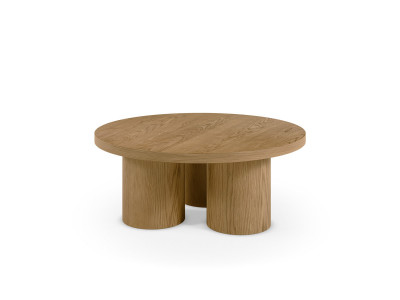 Table basse ronde D.100 cm AMANZA placage chêne massif