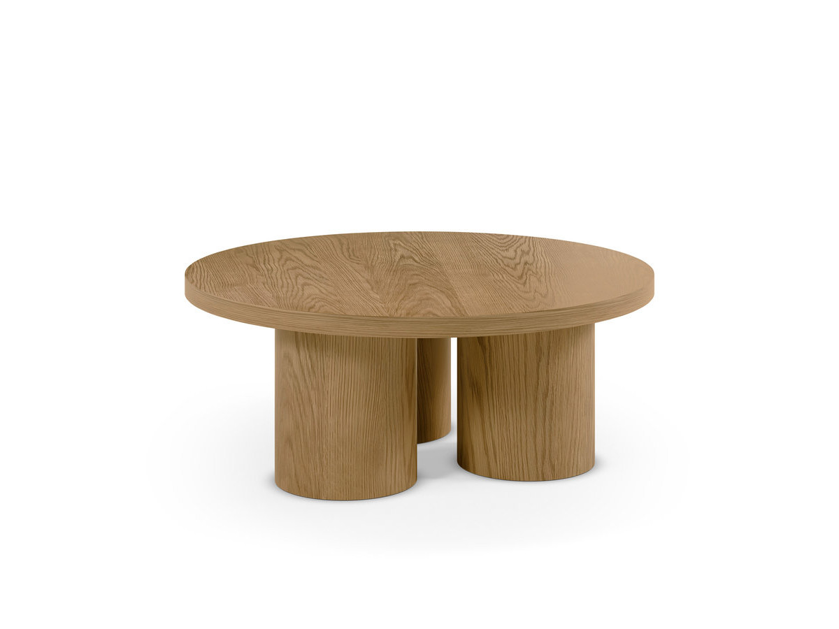 Table basse ronde D.100 cm AMANZA placage chêne massif — vue 6