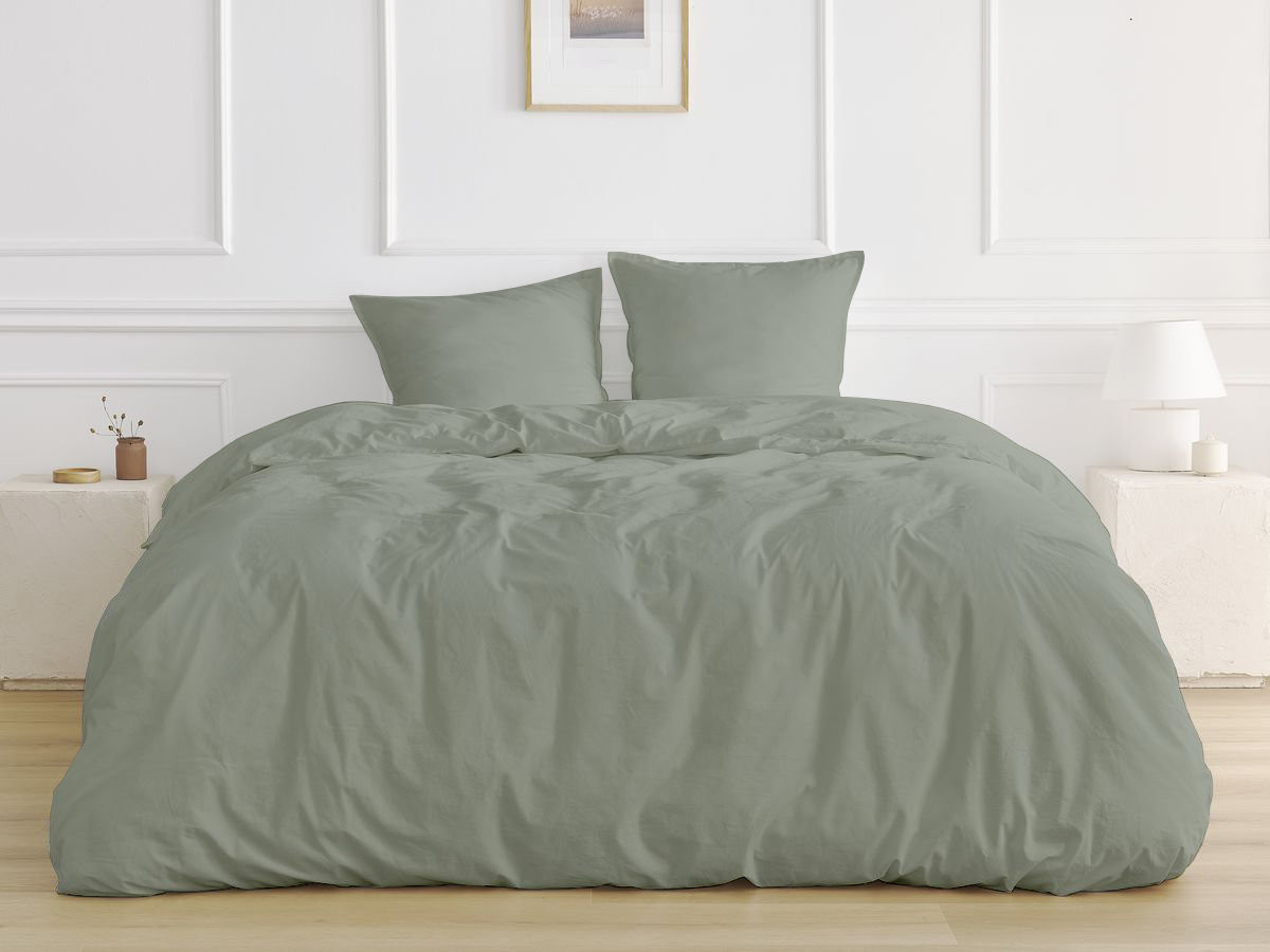 Parure en satin lavé NEMESIS vert clair 220x240 + — vue 5