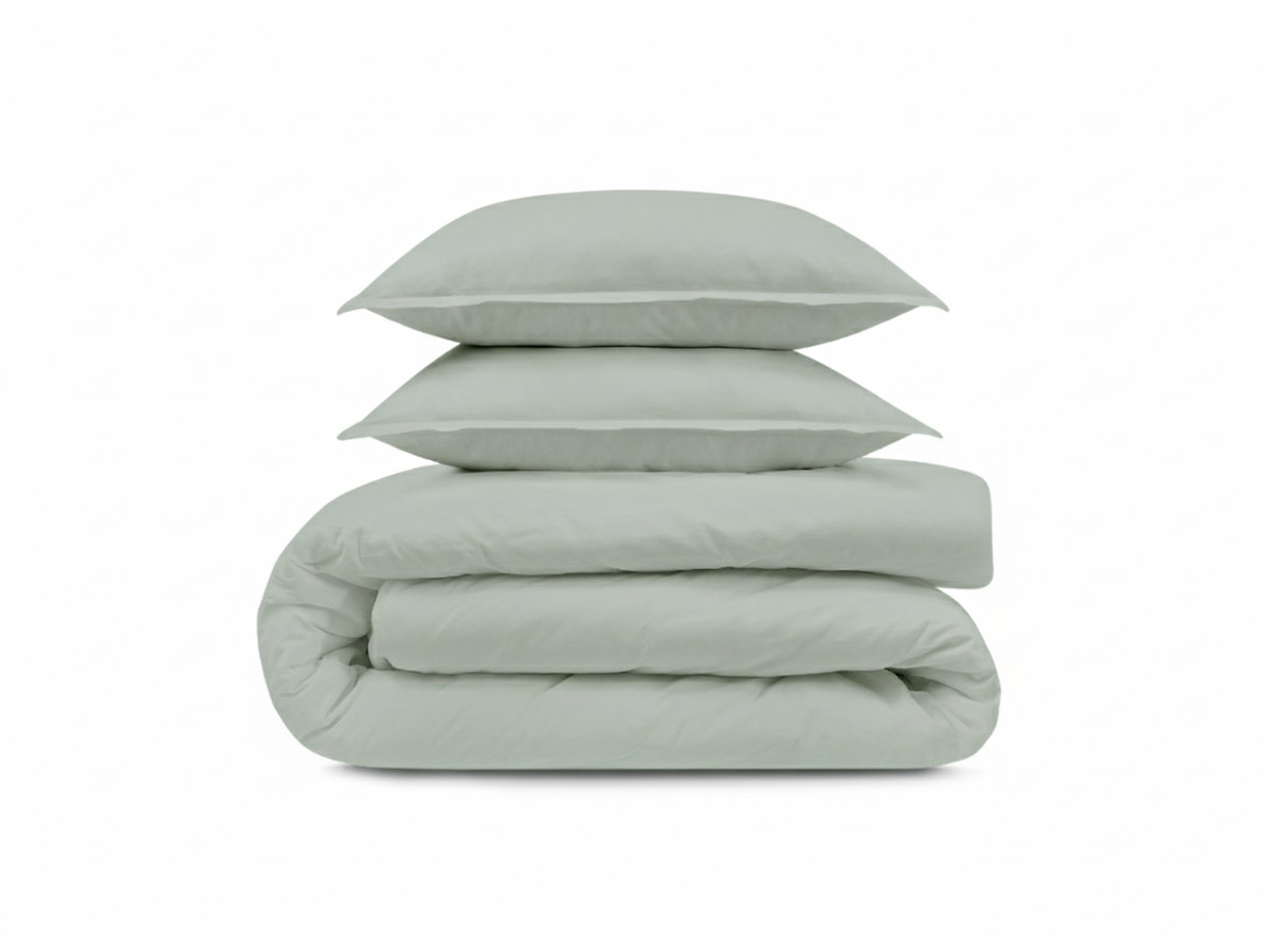 Parure en satin lavé NEMESIS vert clair 220x240 +