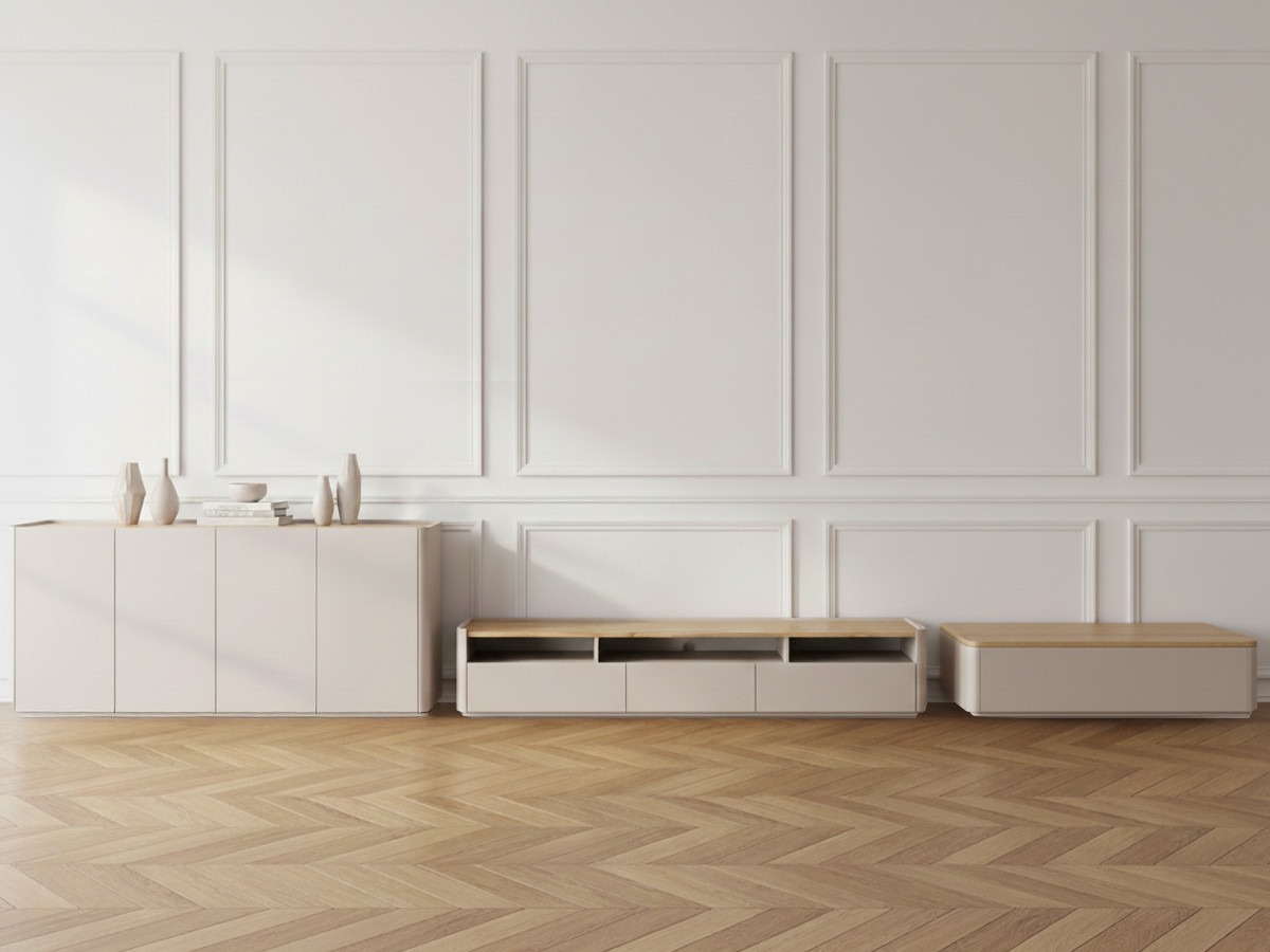 Ensemble ANYRA avec buffet 200 cm + meuble TV 200 cm + table basse avec tiroirs