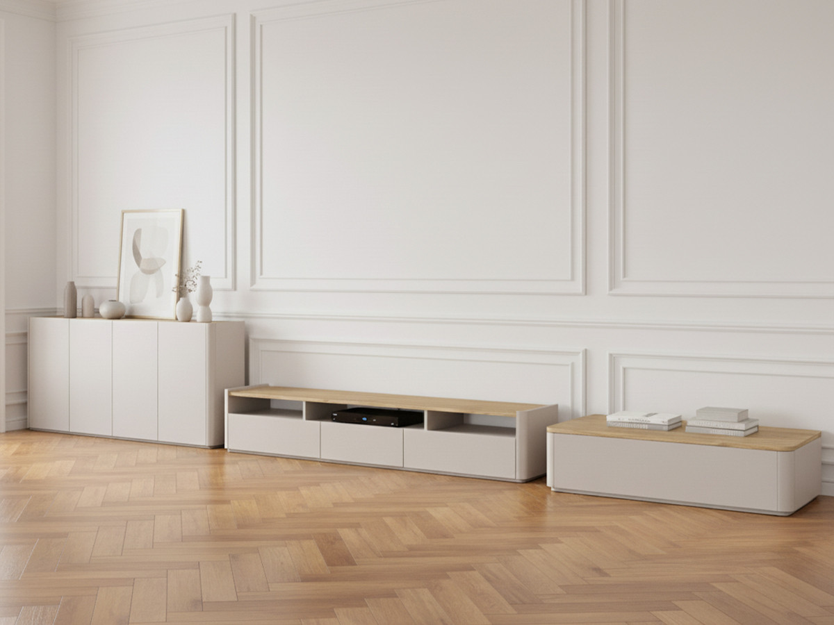Ensemble ANYRA avec buffet 200 cm + meuble TV 200 cm + table basse avec tiroirs