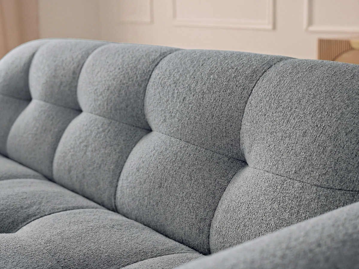 Canapé droit fixe 3 places LAURA tissu chiné