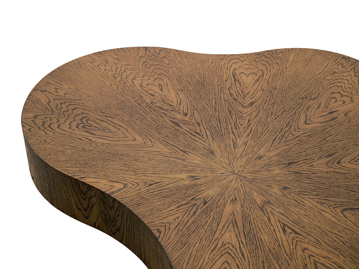 Table basse organique 138 cm CORBUSIER placage chêne massif