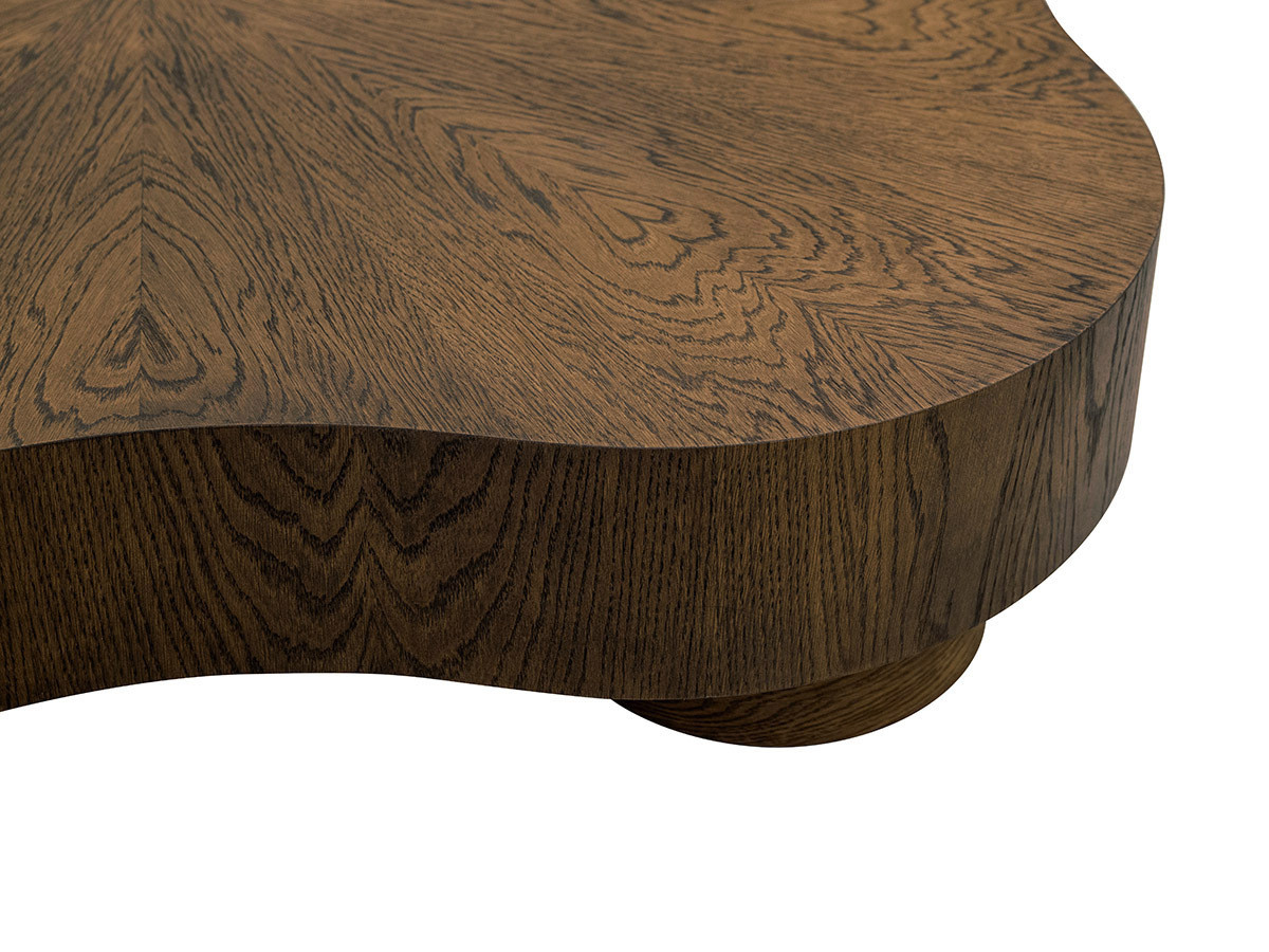 Table basse organique 138 cm CORBUSIER placage chêne massif