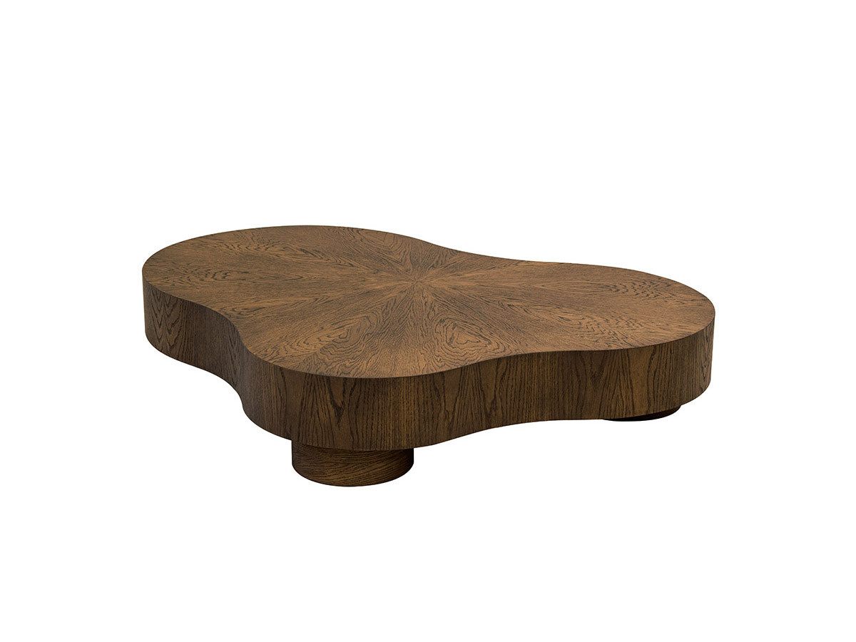 Table basse organique 138 cm CORBUSIER placage chêne massif