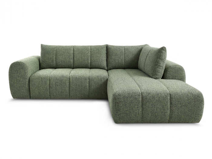 Canapé d'angle L fixe NESTY tissu chiné