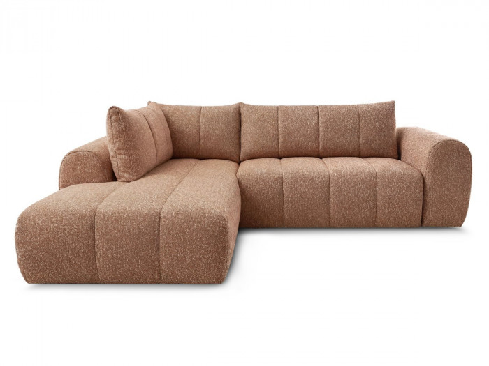 Canapé d'angle L fixe NESTY tissu chiné