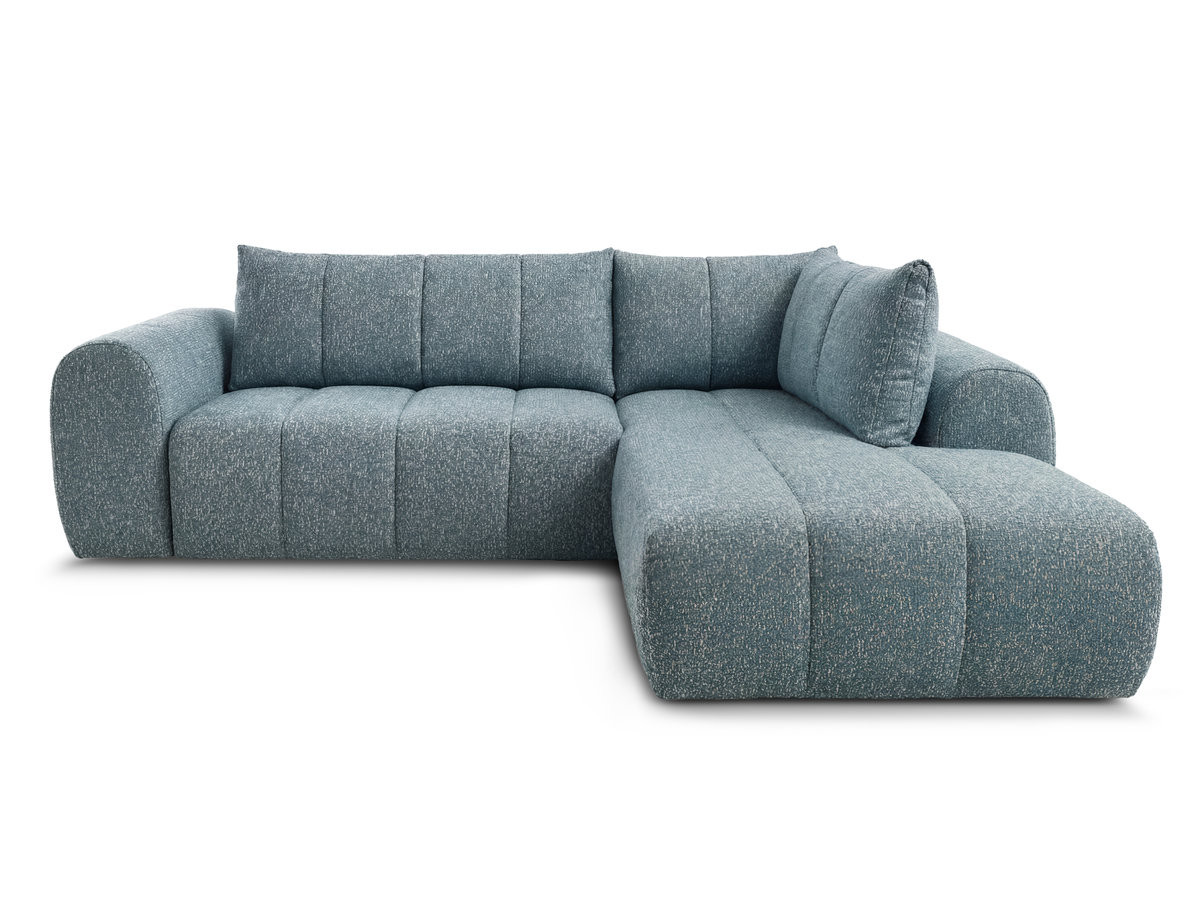 nesty vaste l-vormige hoekbank in gemêleerde stof gekleurd blauw