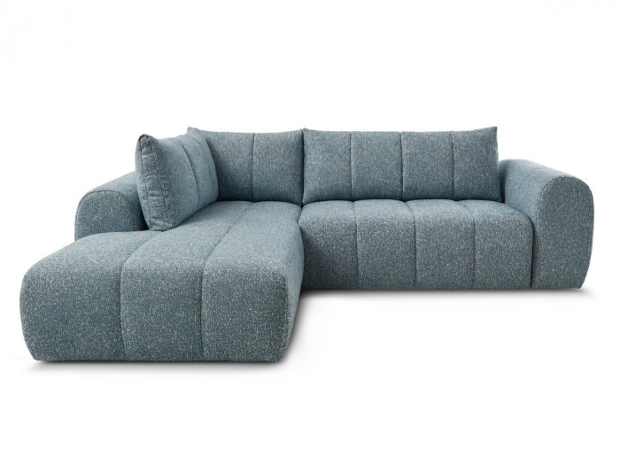 Canapé d'angle L fixe NESTY tissu chiné