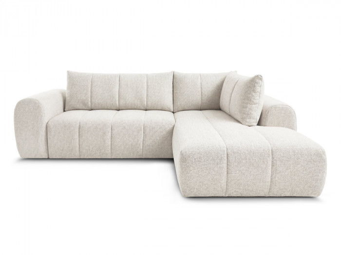 Canapé d'angle L fixe NESTY tissu chiné